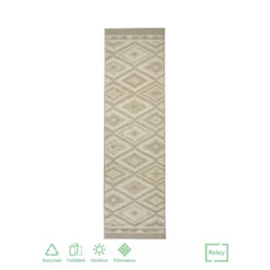 Recycled Diamond Rug - Natural - 60x230cm
