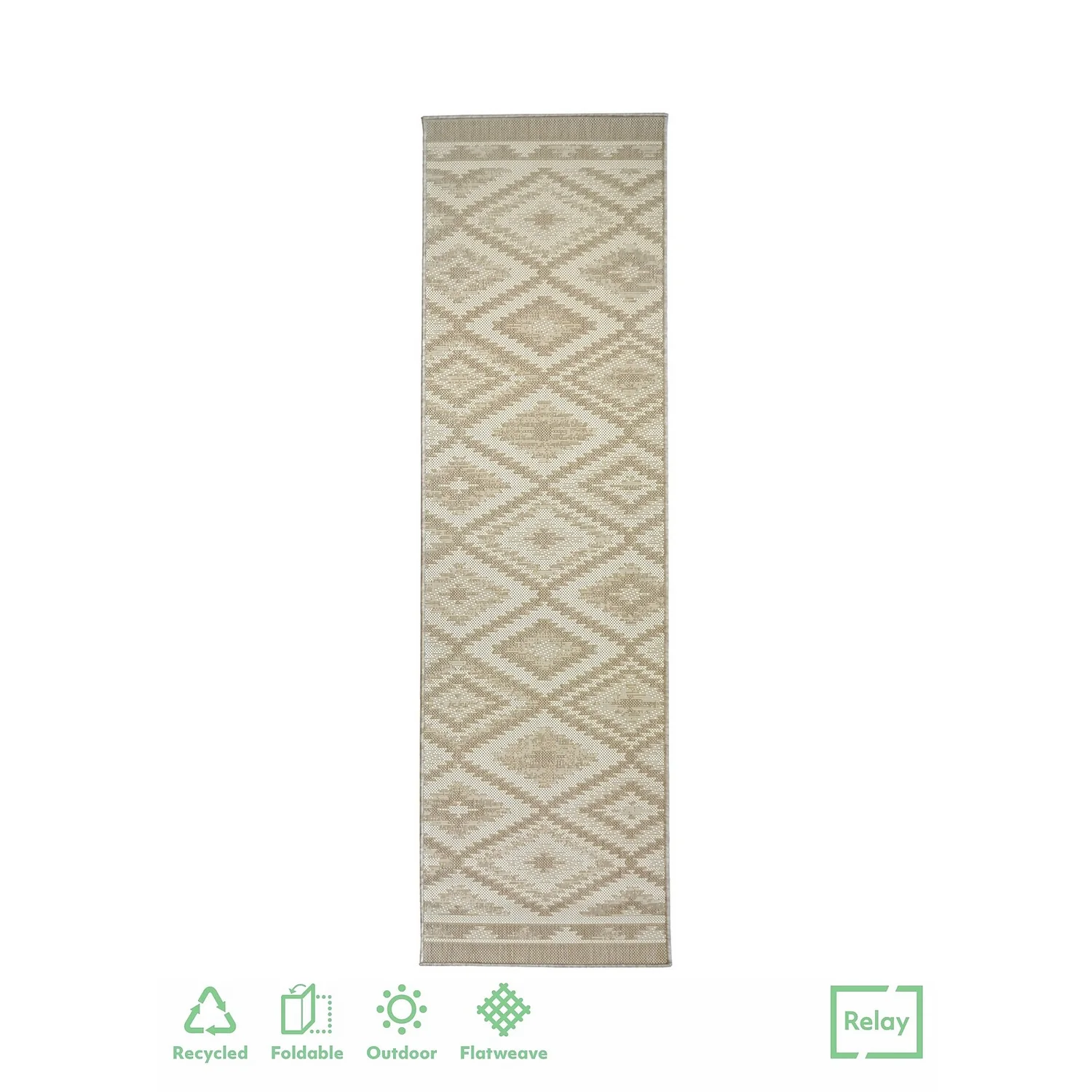 Recycled Diamond Rug - Natural - 60x230cm 1 Recycled Diamond Rug - Natural - 60x230cm