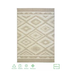 Recycled Diamond Rug - Natural - 120x170cm