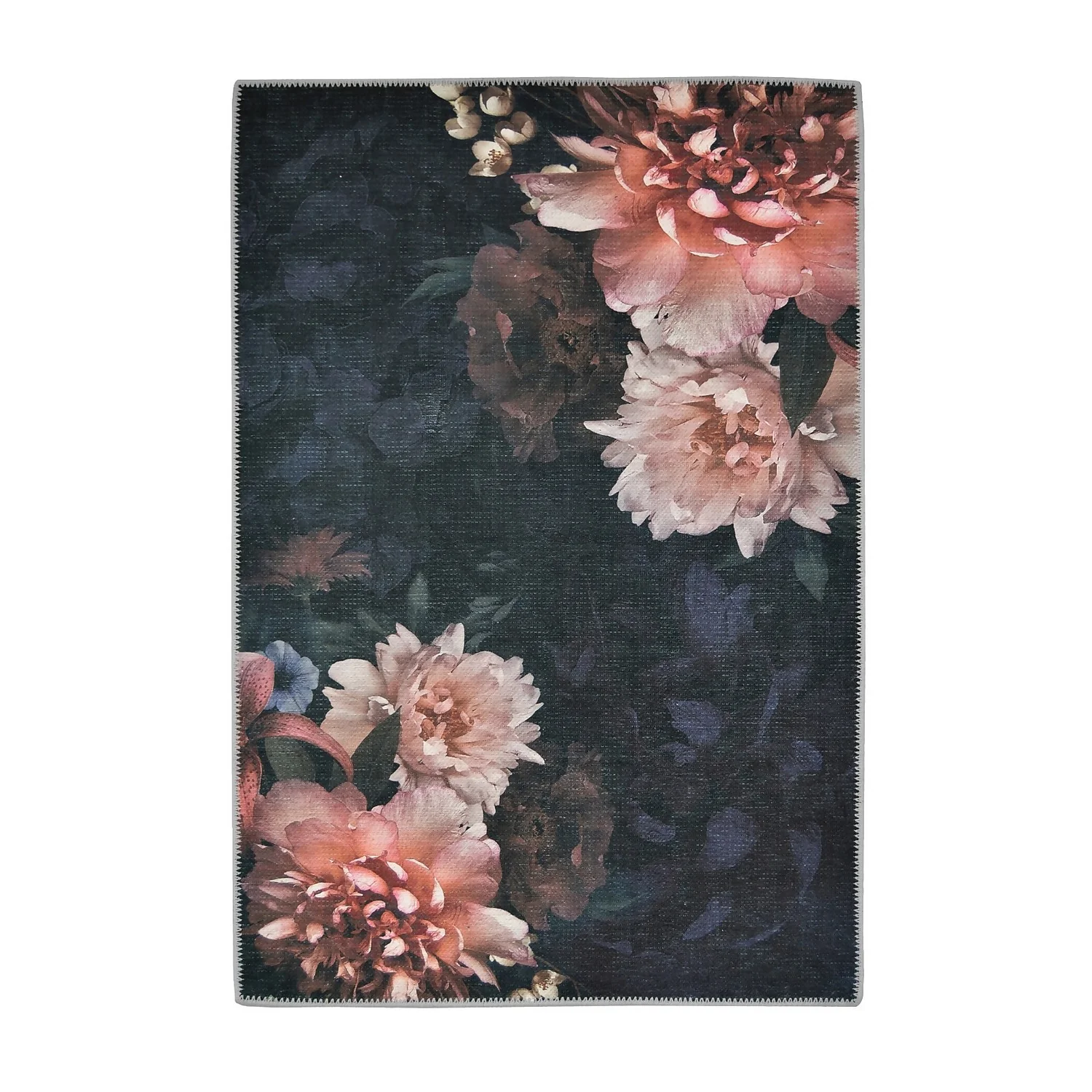 Opal Dark Floral Rug - 135x195cm 1 Opal Dark Floral Rug - 135x195cm