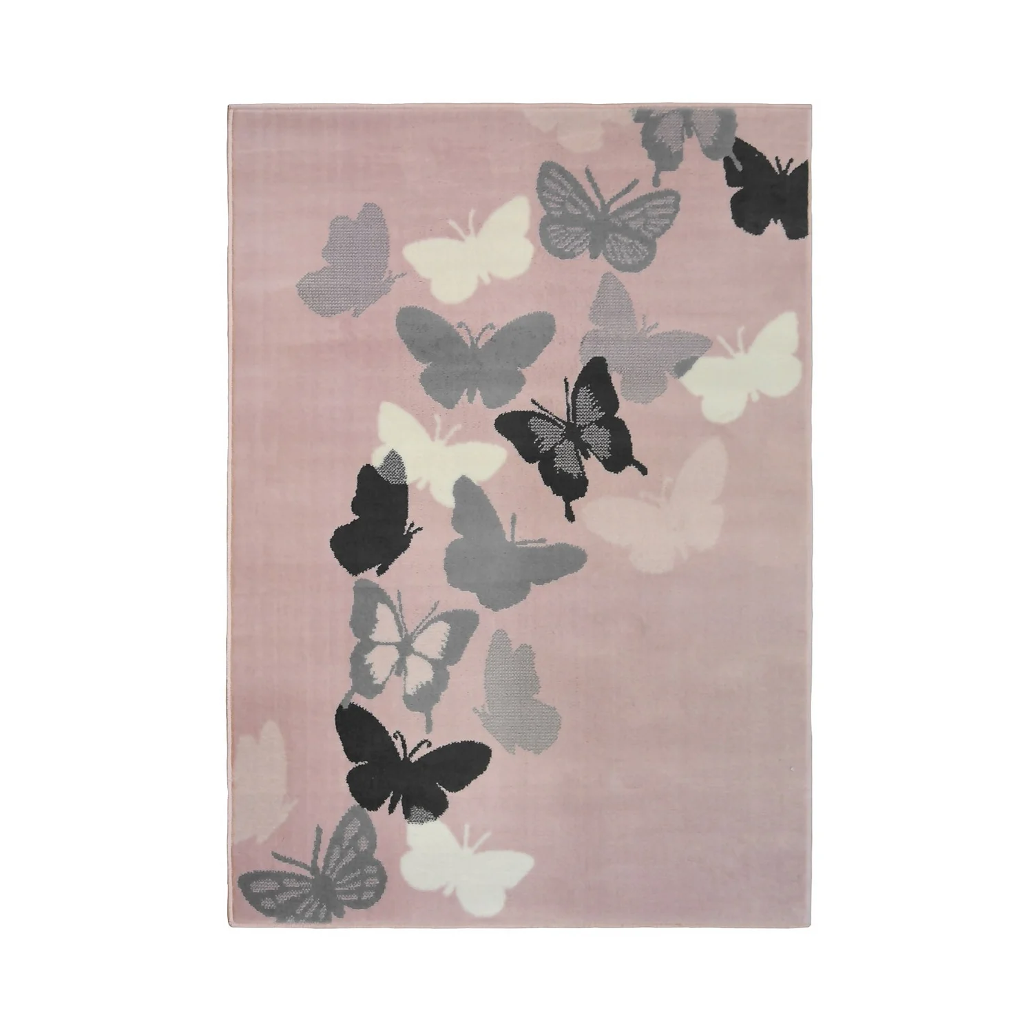 Butterfly Rug - Grey & Blush - 120x170cm 1 Butterfly Rug - Grey & Blush - 120x170cm