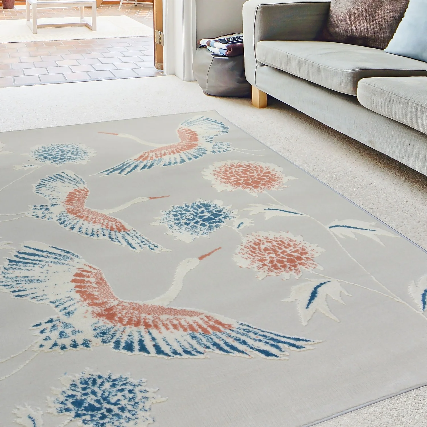 Abstract Birds Rug - Natural - 160x230cm 2 Abstract Birds Rug - Natural - 160x230cm - Image 2