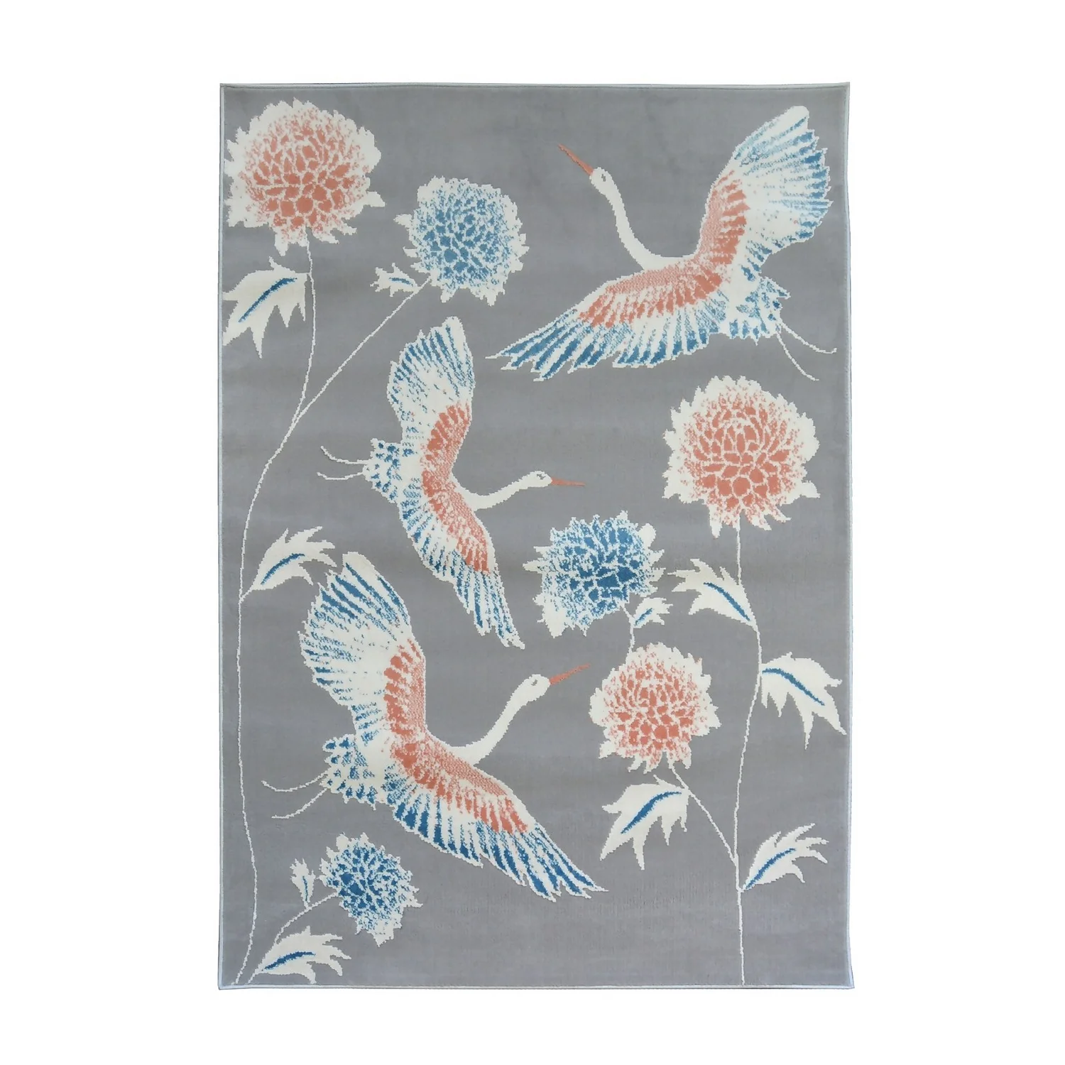 Abstract Birds Rug - Grey - 160x230cm 1 Abstract Birds Rug - Grey - 160x230cm