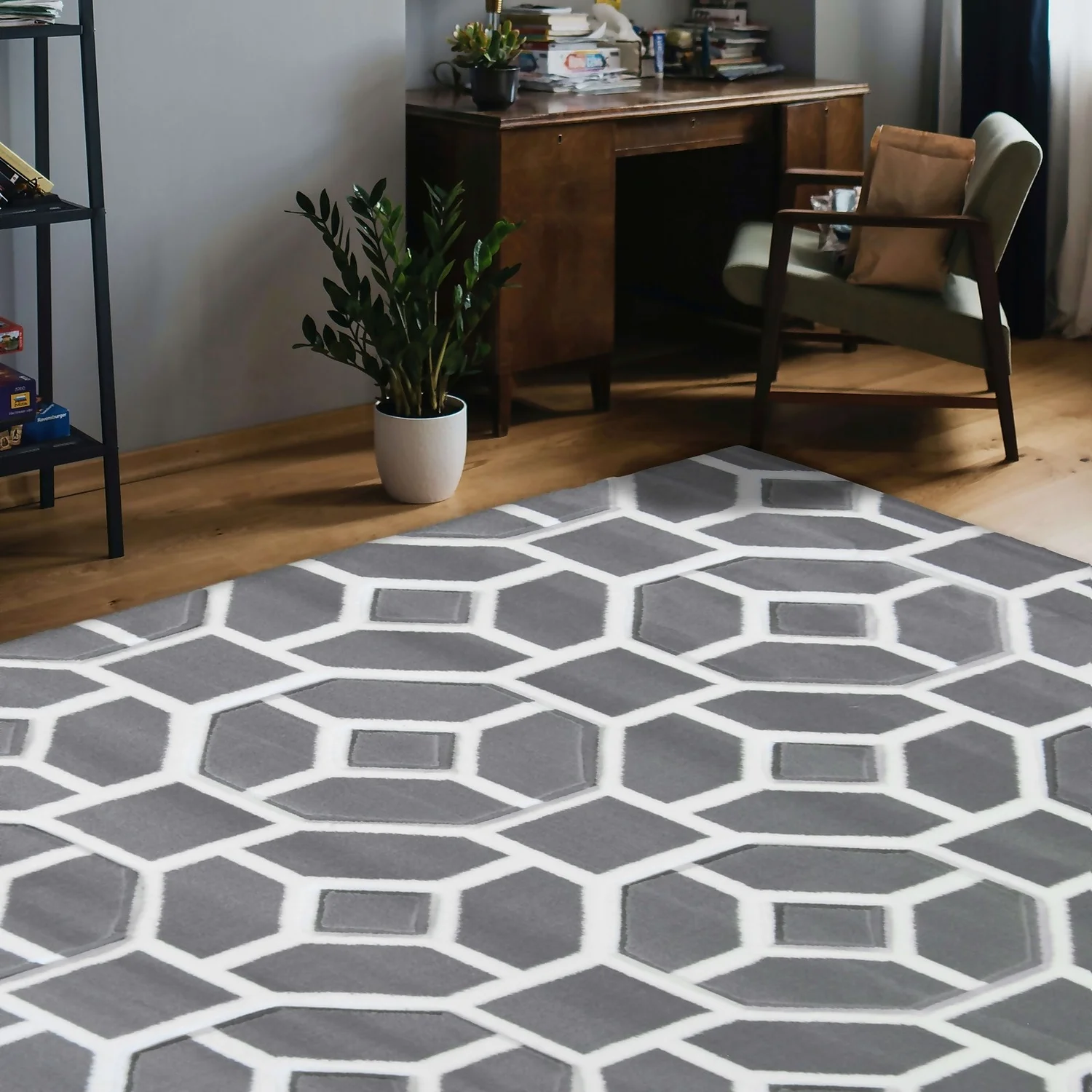 Daytona Gorton Rug - Grey - 120x170cm 2 Daytona Gorton Rug - Grey - 120x170cm - Image 2