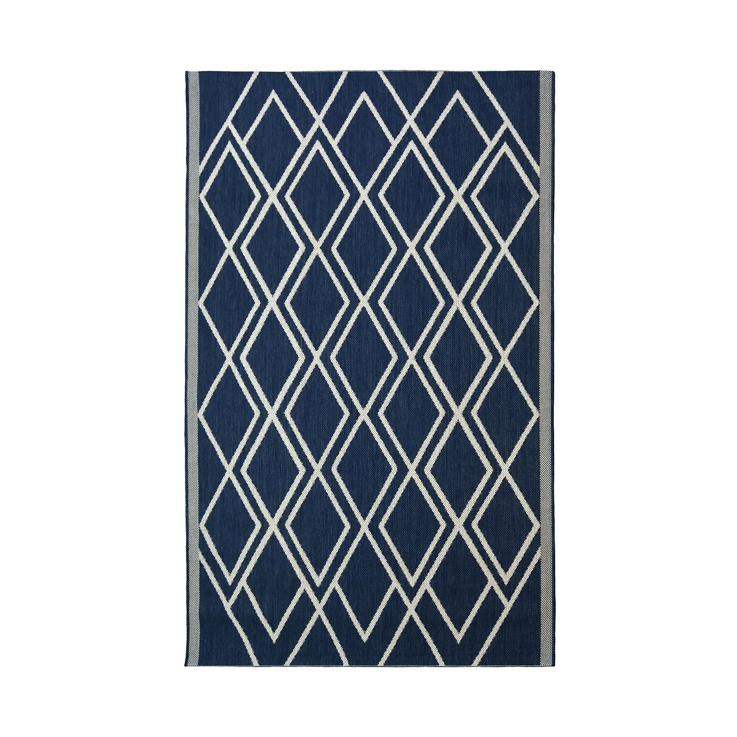 County Diamonds Indoor/Outdoor Rug - Navy - 160x230cm 1 County Diamonds Indoor/Outdoor Rug - Navy - 160x230cm