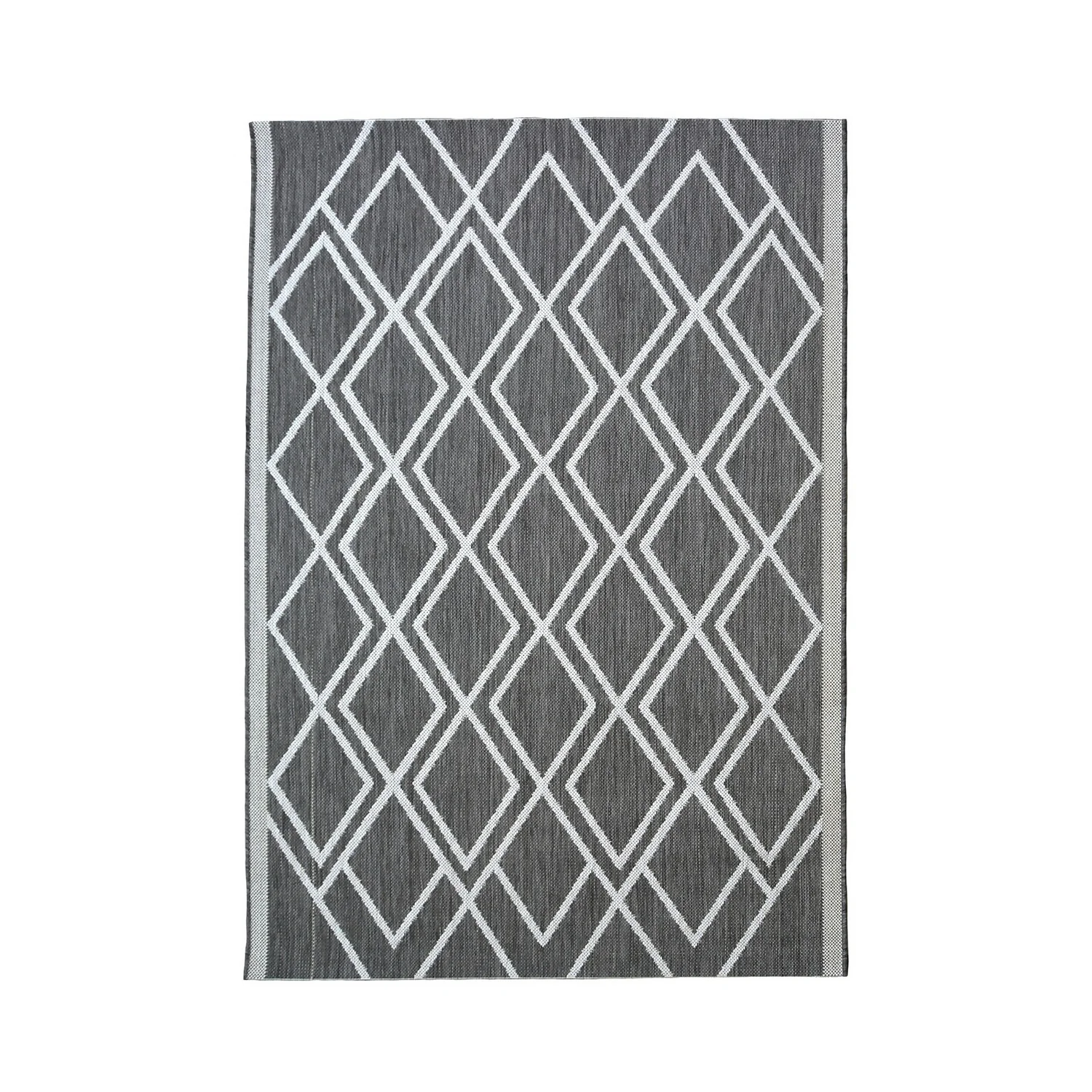 County Diamonds Indoor/Outdoor Rug - Silver - 160x230cm 1 County Diamonds Indoor/Outdoor Rug - Silver - 160x230cm