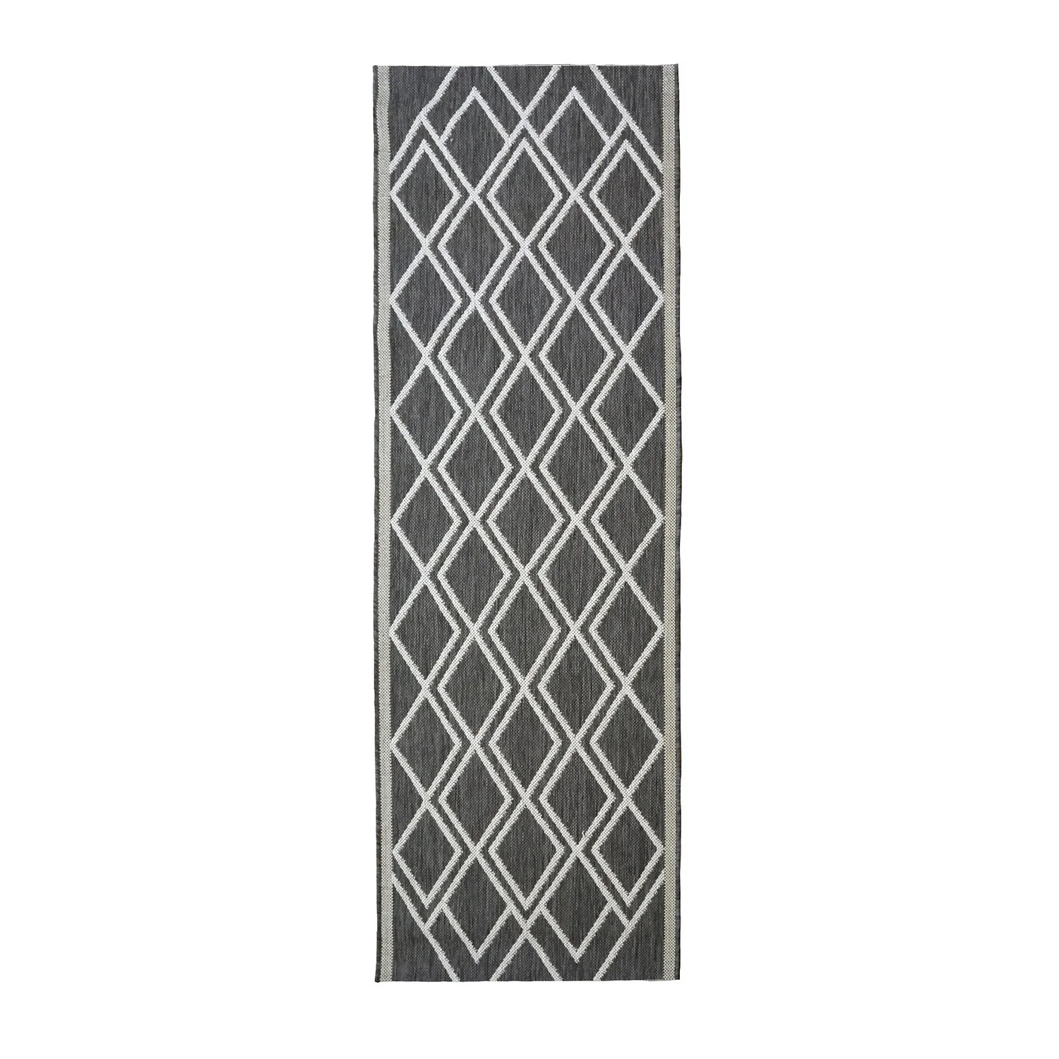 County Diamonds Indoor/Outdoor Rug - Silver - 67x200cm 1 County Diamonds Indoor/Outdoor Rug - Silver - 67x200cm
