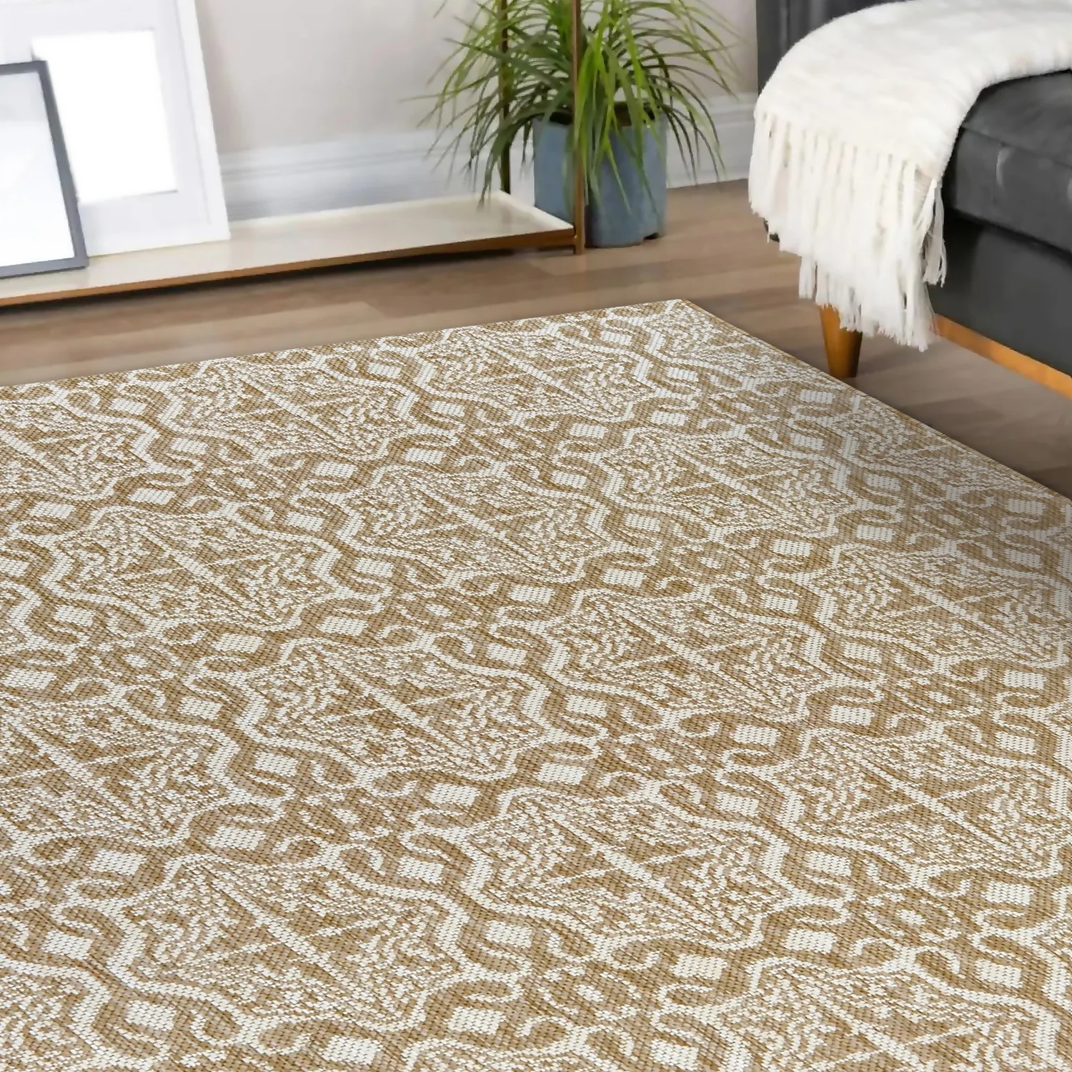 County Victorian Indoor/Outdoor Rug - Natural - 120x170cm 3 County Victorian Indoor/Outdoor Rug - Natural - 120x170cm - Image 3