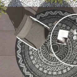 County Circle Indoor/Outdoor Rug - Grey - 133cm 8 County Circle Indoor/Outdoor Rug - Grey - 133cm -Home Base Sales Shop 14016069 6425006085318924