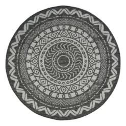 County Circle Indoor/Outdoor Rug - Grey - 133cm