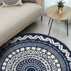 County Circle Indoor/Outdoor Rug - Navy - 133cm -Home Base Sales Shop 14016070 1545006086449186