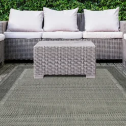 Denver Border Indoor/Outdoor Rug - Grey - 160x230cm -Home Base Sales Shop 14016078 1285006088875802