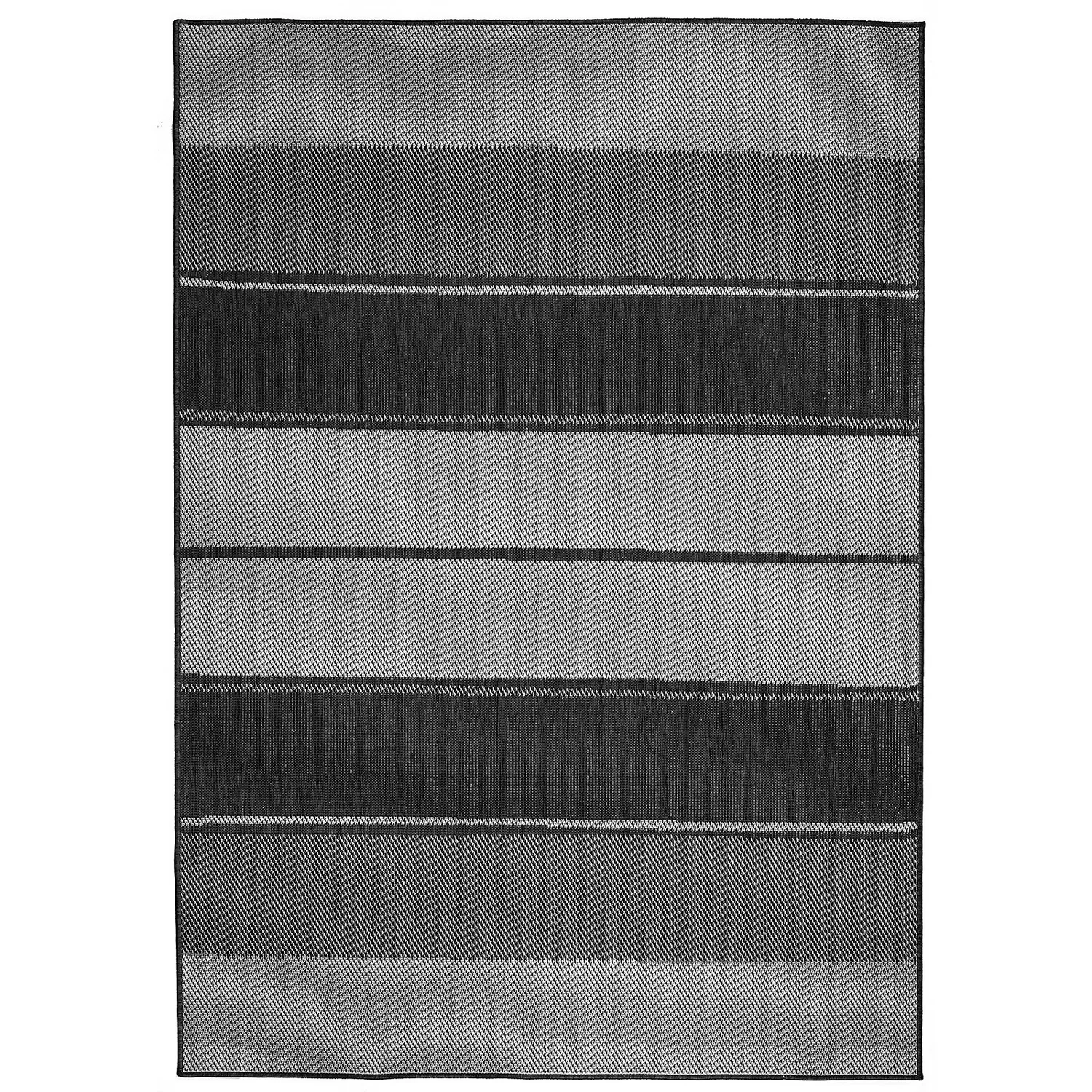 Duo Weave Indoor/Outdoor Rug - Stripe Charcoal - 120x170cm 5 Duo Weave Indoor/Outdoor Rug - Stripe Charcoal - 120x170cm - Image 5