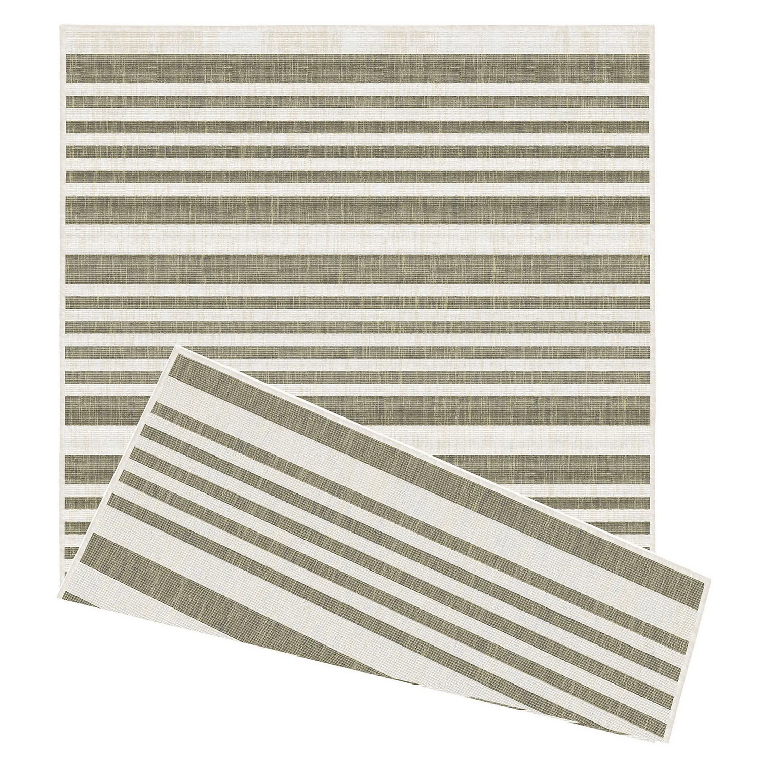 Duo Weave Indoor/Outdoor Rug - Stripes Natural - 120x170cm 1 Duo Weave Indoor/Outdoor Rug - Stripes Natural - 120x170cm