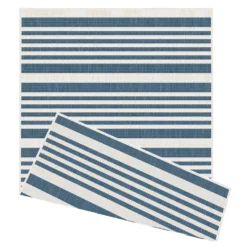 Duo Weave Indoor/Outdoor Rug - Stripes Ocean - 120x170cm