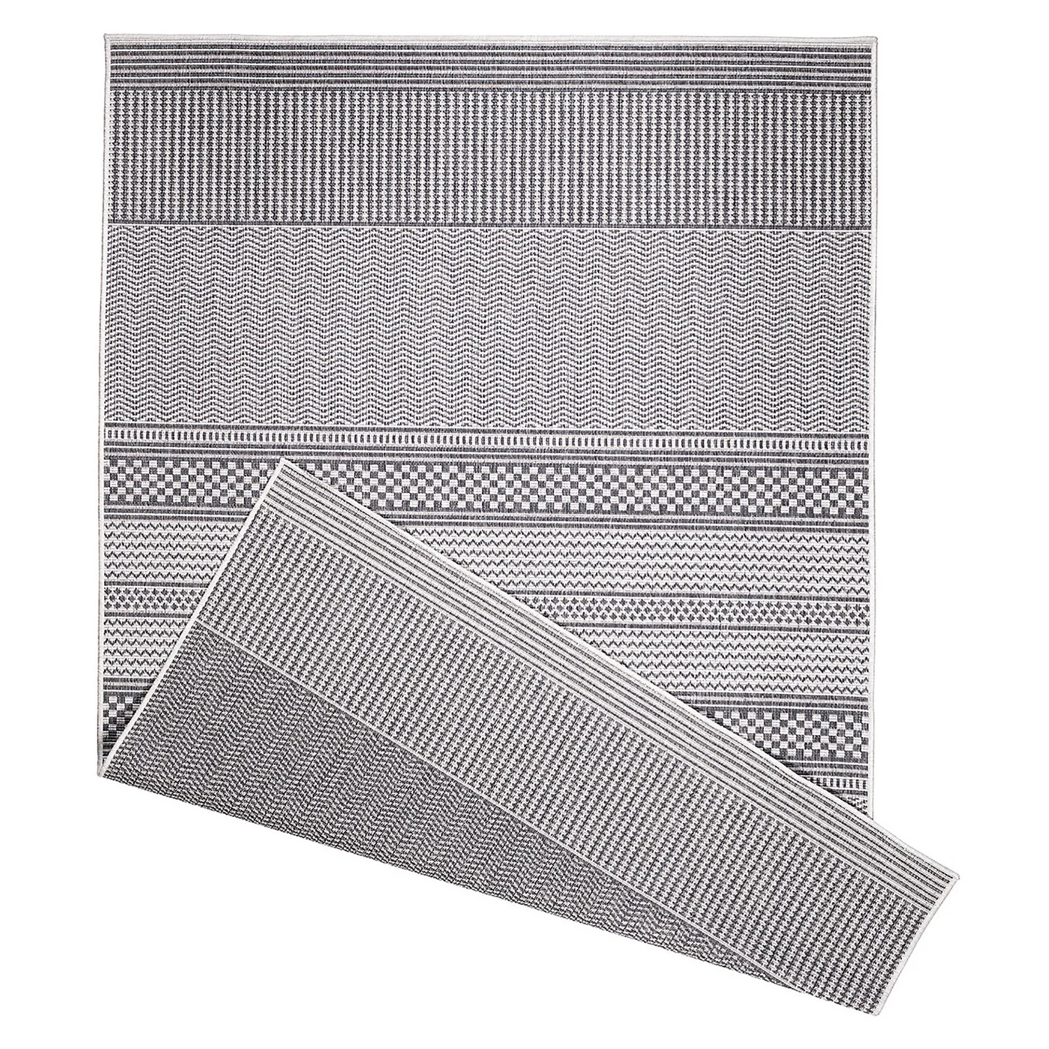 Duo Weave Indoor/Outdoor Rug - Fine Weave Grey - 160x230cm 1 Duo Weave Indoor/Outdoor Rug - Fine Weave Grey - 160x230cm