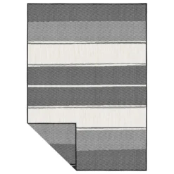 Duo Weave Indoor/Outdoor Rug - Stripe Charcoal - 160x230cm