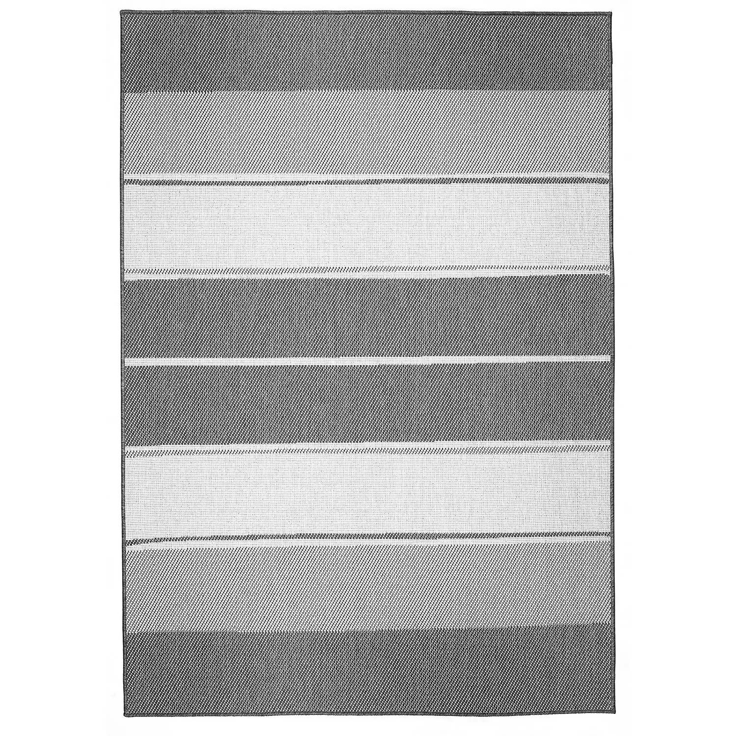 Duo Weave Indoor/Outdoor Rug - Stripe Charcoal - 160x230cm 4 Duo Weave Indoor/Outdoor Rug - Stripe Charcoal - 160x230cm - Image 4