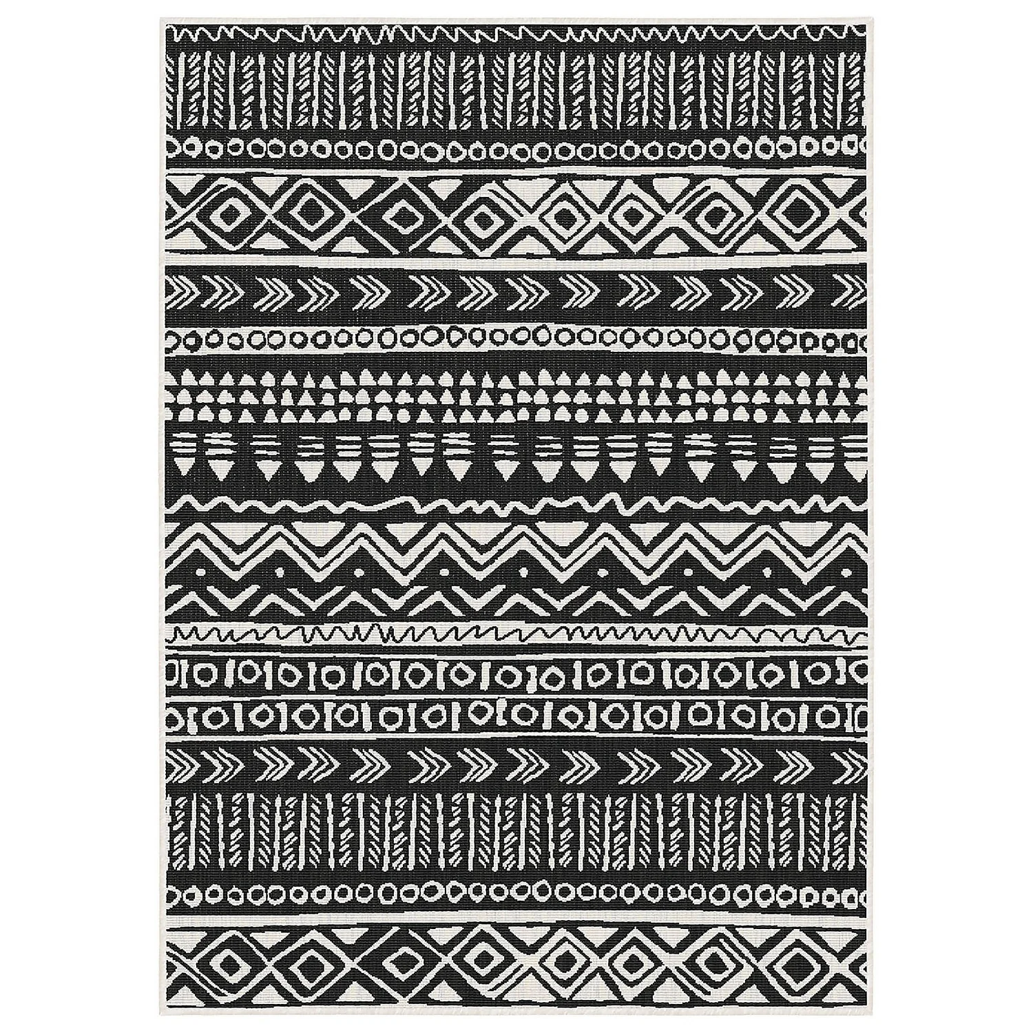 Duo Weave Indoor/Outdoor Rug - Tribal Black - 160x230cm 3 Duo Weave Indoor/Outdoor Rug - Tribal Black - 160x230cm - Image 3