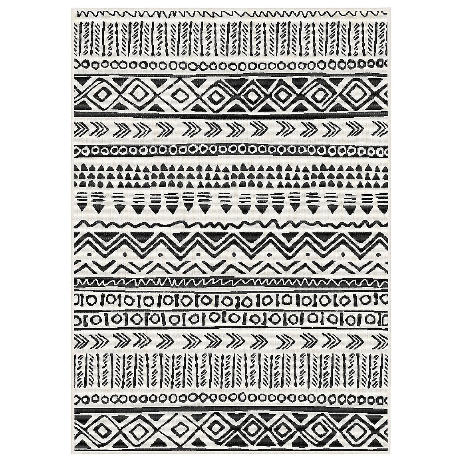 Duo Weave Indoor/Outdoor Rug - Tribal Black - 160x230cm 4 Duo Weave Indoor/Outdoor Rug - Tribal Black - 160x230cm - Image 4