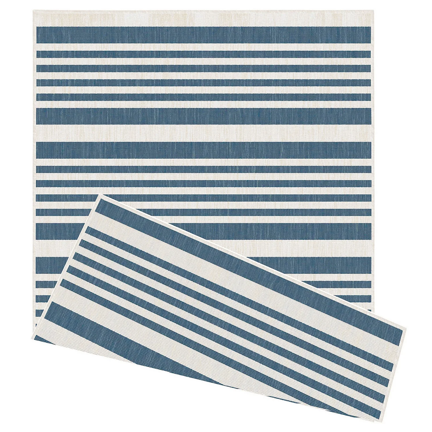 Duo Weave Indoor/Outdoor Rug - Stripes Ocean - 160x230cm 1 Duo Weave Indoor/Outdoor Rug - Stripes Ocean - 160x230cm