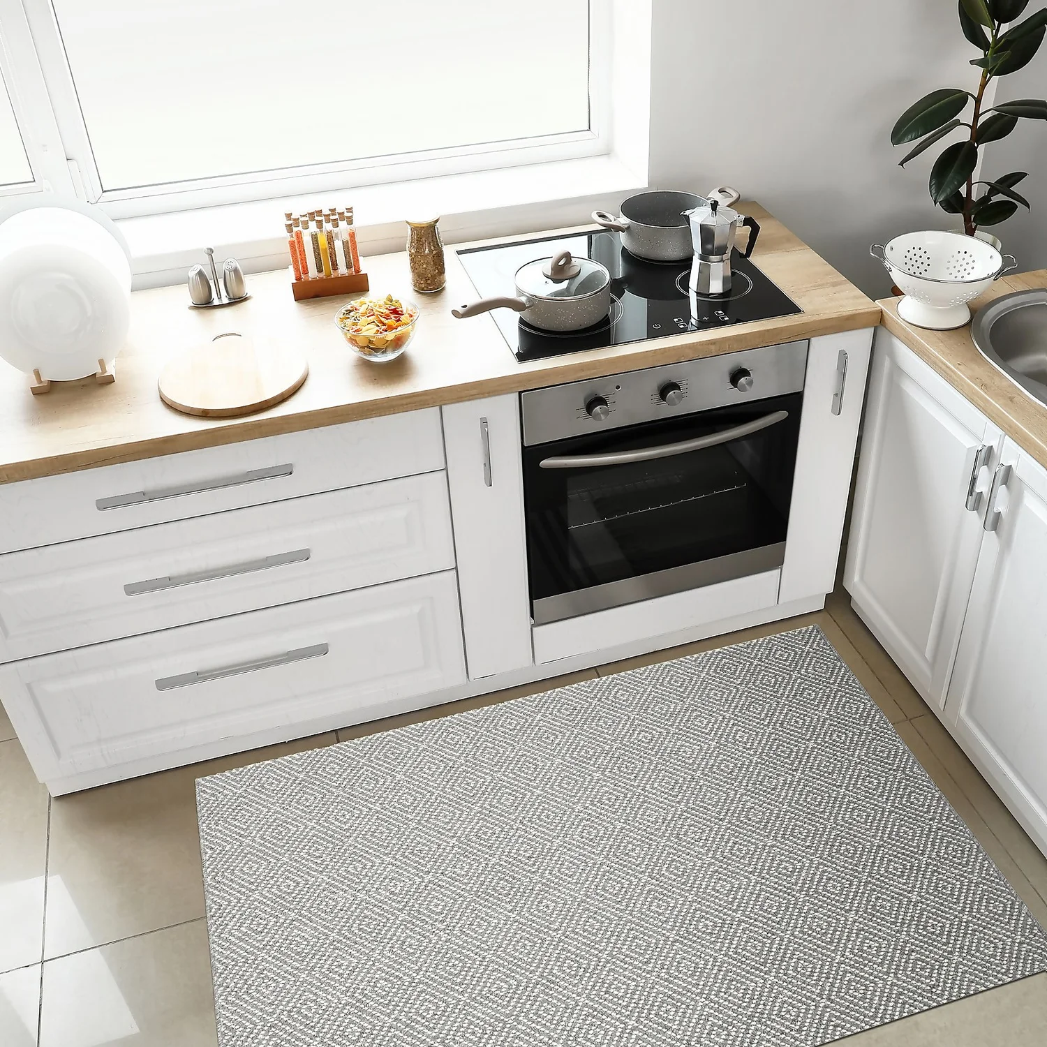 Prague Washable Rug - Grey - 80x140cm 2 Prague Washable Rug - Grey - 80x140cm - Image 2