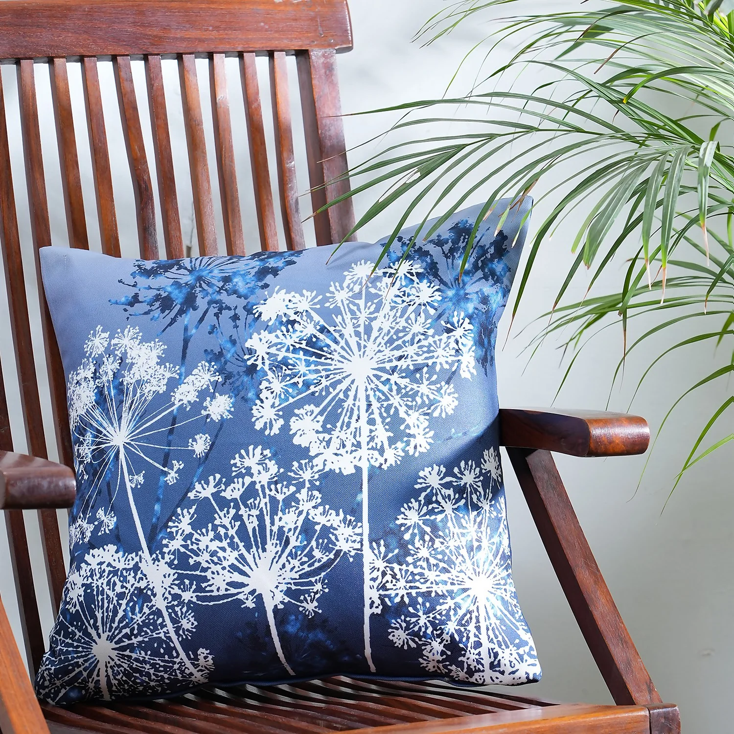 Dandelions Garden Cushion - Blue 2 Dandelions Garden Cushion - Blue - Image 2