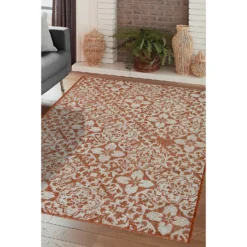 Indoor Outdoor Tile Rug - Terracotta - 100x150cm -Home Base Sales Shop 14758869 9275053511190363