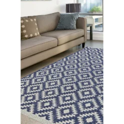 Indoor Outdoor Geo Rug - Navy - 120x170cm -Home Base Sales Shop 14758892 1675053511403567