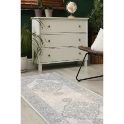 Indoor Outdoor Medallion Runner - Silver - 67x200cm -Home Base Sales Shop 14758894 9735053509604434