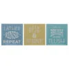 Set Of 3 Bathroom Wall Plaques - 20x20cm
