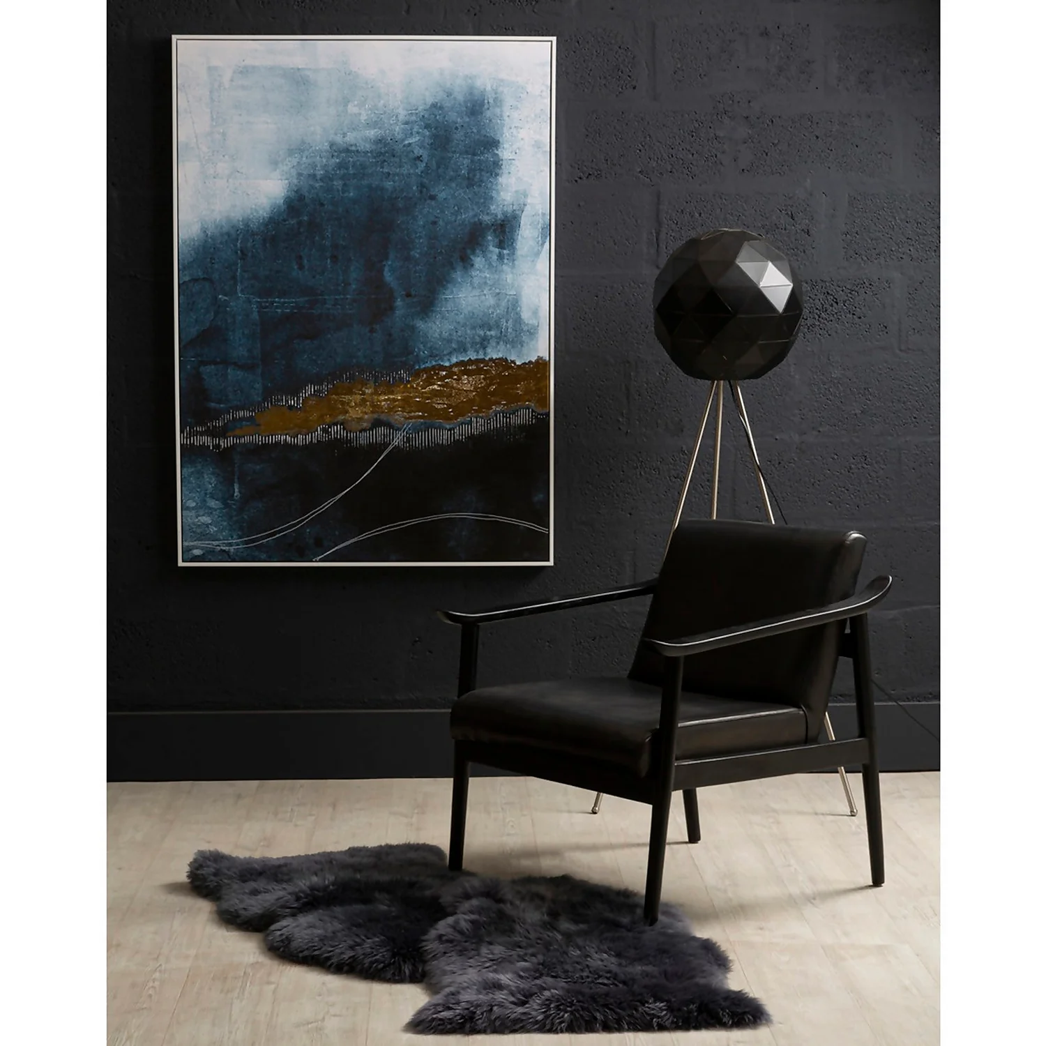 Astratto Wall Art Canvas - Blue & Gold - 103x143cm 5 Astratto Wall Art Canvas - Blue & Gold - 103x143cm - Image 5