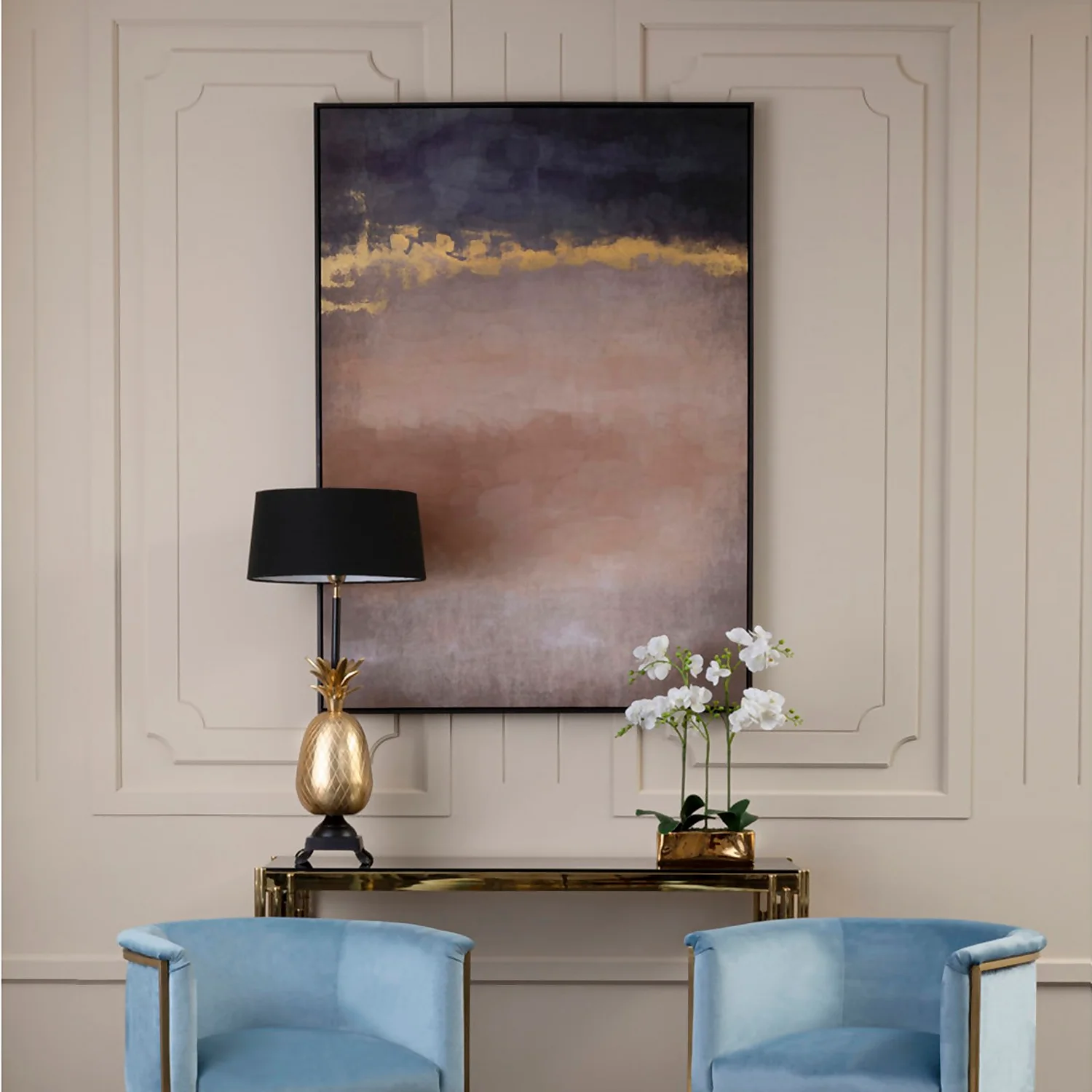 Astratto Classic Wall Art - Pink & Mauve - 103x143cm 2 Astratto Classic Wall Art - Pink & Mauve - 103x143cm - Image 2