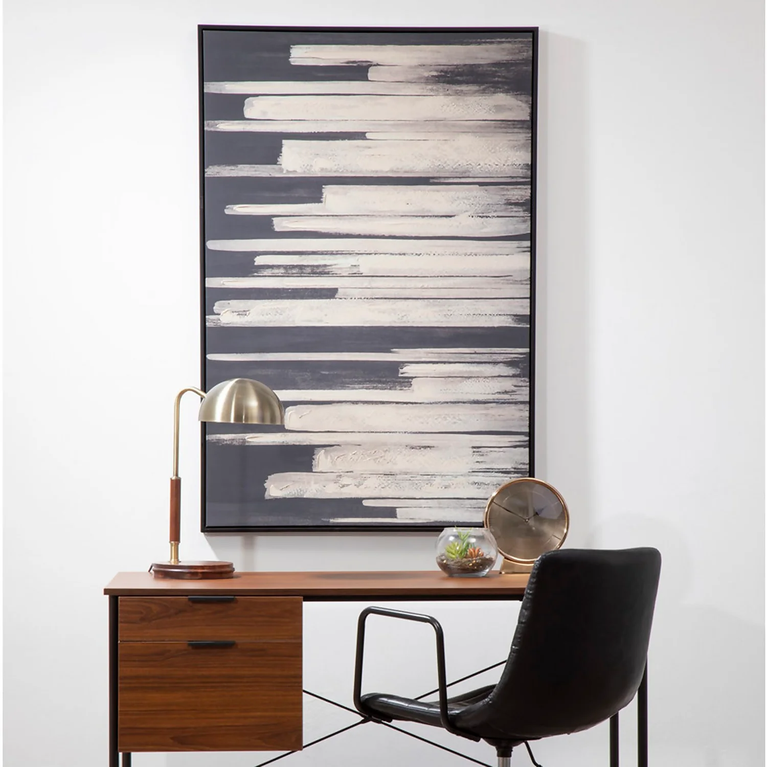 Astratto Canvas Wall Art Oil Painting - Black & Natural - 82.6x122.6cm 2 Astratto Canvas Wall Art Oil Painting - Black & Natural - 82.6x122.6cm - Image 2