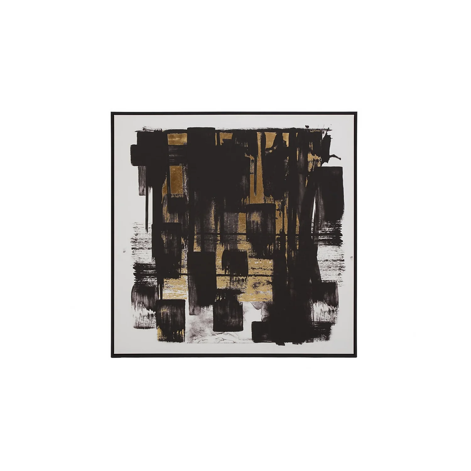 Astratto Canvas Wall Art - Black, White & Gold - 102.6x102.6cm 1 Astratto Canvas Wall Art - Black, White & Gold - 102.6x102.6cm