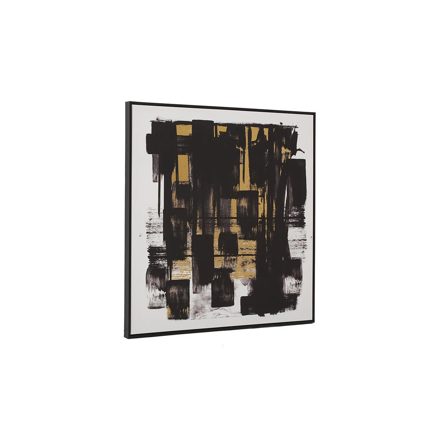 Astratto Canvas Wall Art - Black, White & Gold - 102.6x102.6cm 2 Astratto Canvas Wall Art - Black, White & Gold - 102.6x102.6cm - Image 2