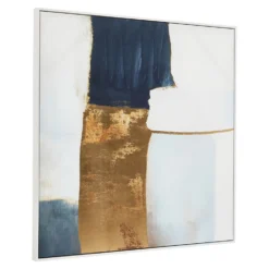Astratto Wall Art - Blue & Gold - 103x103cm -Home Base Sales Shop 14821052 1235058393946125